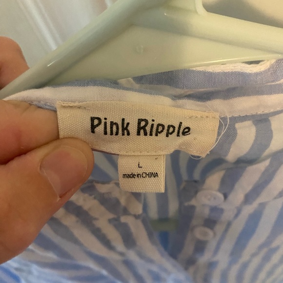 Blue/white striped high low top - Picture 2 of 2